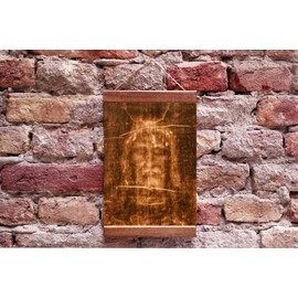 Jesus Christ Face The Shroud of Turin, Face of The Old Linen Wood Framed Canvas Print, Perfect Gift Vail of Turin Linen Face Size: 11.8" x 15.7" (30cm x 40cm)