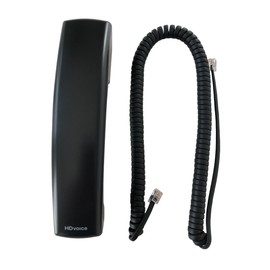 The VoIP Lounge Replacement HD Voice Handset with Curly Cord for Polycom VVX Series IP Phones 300 301 310 311 400 401 410 411 500 501 600 601 1500 Black (Please See Full Description Below)