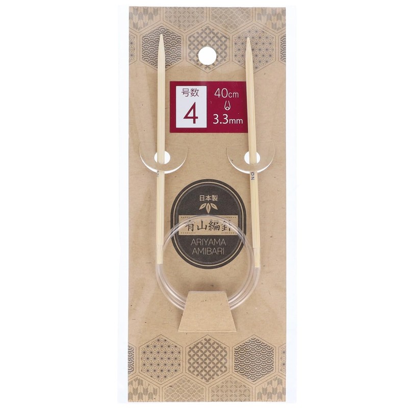 ARIW40-4 Ariyama Knitting Needle, 15.7 inches (40 cm), Bamboo No.