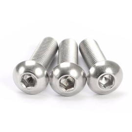 #8-32 x 1-1/4" (50 Pcs) Button Head Hex Socket Cap Screws Bolts, 304 Stainless Steel 18-8, Hex Drive, Bright Finish, Fully Machine Thread