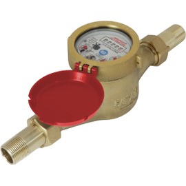 3/4” HOT Water Meter: Lead Free Brass, NSF Certified, Multi-Jet, Gallons (Horizontal Installation)