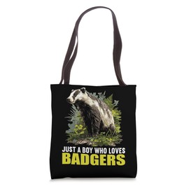 Just a Boy who loves Badgers Badger Tote Bag