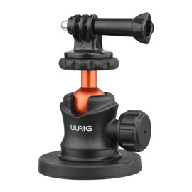 Domary UURIG BH-07 Mini Ball Head Camera Tripod Mount 1/4 Inch Screw with Magnetic Base Sports Camera Mount Adapter Replacement for DJI/GoPro 11/10/9 Insta360 Action Cameras