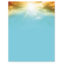 Current Sunrise Easter Decorative Letter Paper - Religious Stationery Papers, Printable Confirmation, Communion, Baptism, Wedding, & Easter Cards, Christian Letterhead Sheets, Set of 25, 8 1/2" x 11"