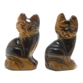 Satin Crystals Tigers Eye Cat 1" Miniature Animal Double