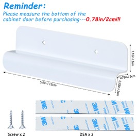 Sozize Cabinet Foot Pull Trash Drawer Foot Pull Handleless Handle Foot Pull for Full Overlay Cabinet Door (2 Pcs, White)