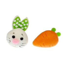 Miniblings Rabbit Stud Earrings Rabbit Easter Carrot Clay Pink Nose - Handmade Fashion Jewellery I Earrings Stud Earrings, polymer clay