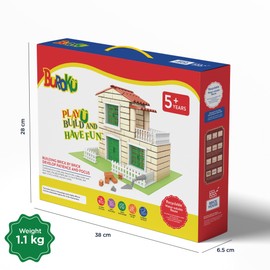 Buroku - Brick House Building Set | 171 Pieces of Safe ABS Plastic for Children | Enhances Early Skills and Intelligence Development | Recyclable Material, Plastic.