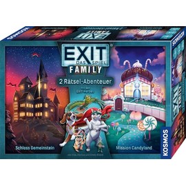 KOSMOS 684662 EXIT® - Das Spiel Family, Zwei Rätselabenteuer Schloss Gemeinstein + Mission Candyland, Escape Room Spiel für die Familie, EXIT Game Familie und Kinder ab 8 Jahre