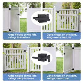 Gate Latch, BARNSMITH Heavy Duty Double Side Gate Latches, Matte Black Fence Latch, Garden Door Latch, Pool Gate Latch