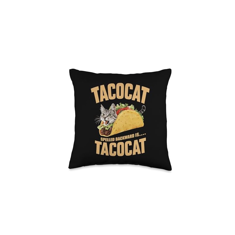 Tacocat Spelled Backward Is Tacocat Cat And Taco Lover Throw