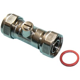 UKDD® 15mm Service Valve Straight 1/2" Inc. Washer Chrome