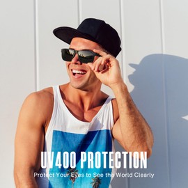 YOZISS Polarised Sunglasses for Men, Ultralight Sports Glasses for Men Women, UV400 Protection Sports Sunglasses for Outdoors, Driving, Boating, Fishing, Golf, 3 pieces: black, blue, brown