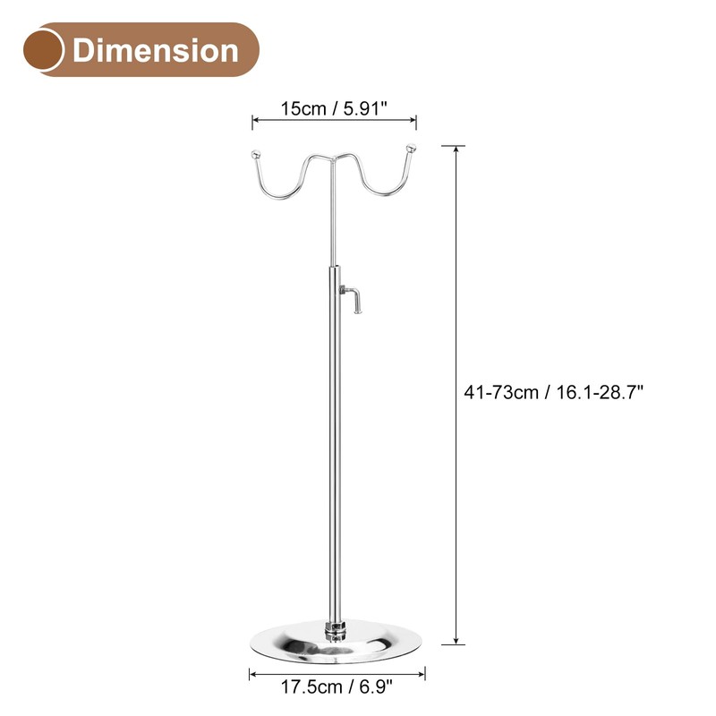 sourcing map Purse Display Stand 1Pack Adjustable Tabletop Double Hook