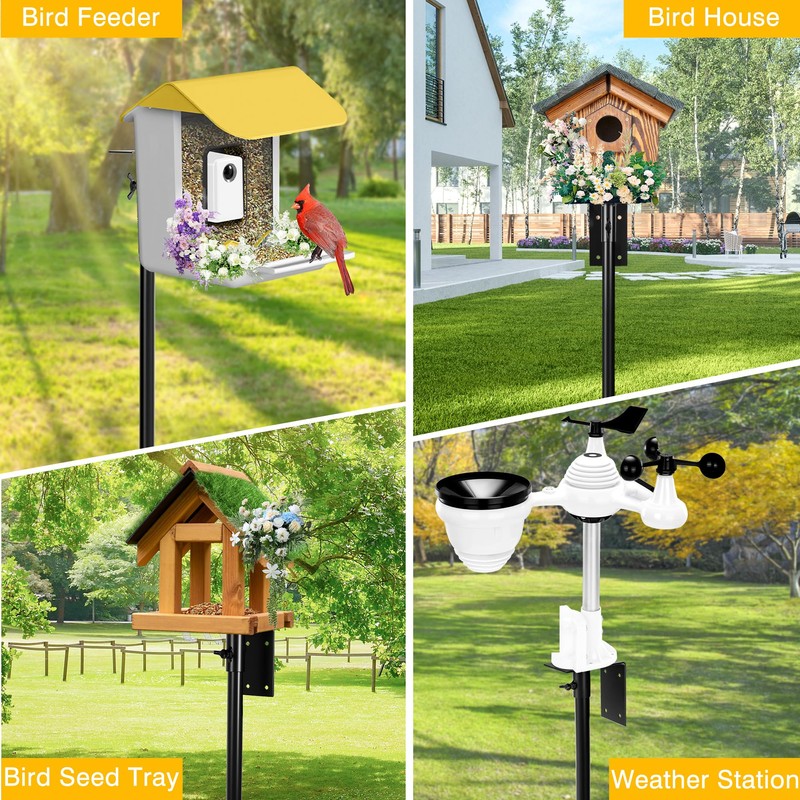 YINGYM Bird Feeder Pole, 79 Inch Heavy Duty Bird House