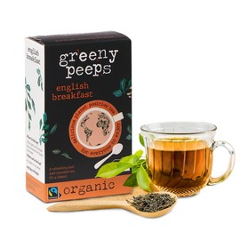 Greenypeeps Organic English Breakfast Tea - Robust Morning Brew -Ceylon Black Tea Blend - Fairtrade Certified, USDA Organic, Unbleached Tea Bags, 100% Recyclable Packaging, 3% Back to Community, Carbon Negative & Planet Positive Tea - Specification: 20 c