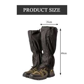 HSAJS Outdoor Gaiters 210d Waterproof Gaiters Fabric Boot Gaiters for Hiking Trekking Climbing Hunting and Skiing Unisex (Black)