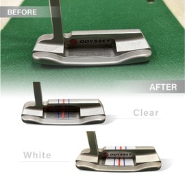 SELECOCO Putter Targeting Line Stickers, 3 Line Design, 2 Pack, White & Clear, Visual Aid, Improve Alignment