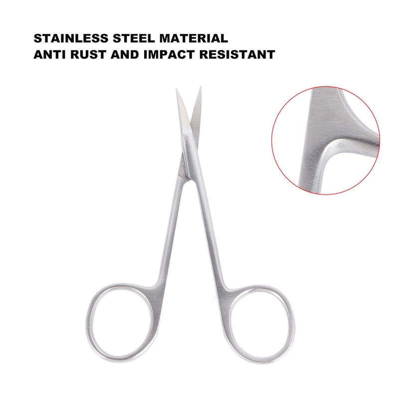 Professional Precise Pointed Tip Cuticle Scissors Stainless Steel Curved Blade