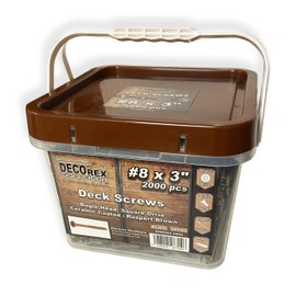 #8 x 3 Deck Screws | Square Drive | Bugle Head | Brown Ruspert | 2000pcs Box