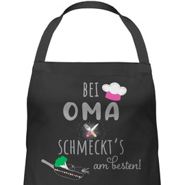Shirtracer - Apron - Women's 1 - Kitchen Apron with Grandma schmeckts am Beste I Grandma Gift Cooking Apron I Cooking Apron Grandma I Grandma Kitchen Apron I Christmas Gifts for Grandma I Gift Grandma