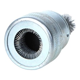 Manual Battery Post & Terminal Cleaning Brush – Silver Galvanized Iron Housing with Removable Cap, Automotive Battery Maintenance Tool, 1 Piece