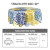 mutakin Flower Round Tablecloth 60 Inch Washable Reusable Decoration Table