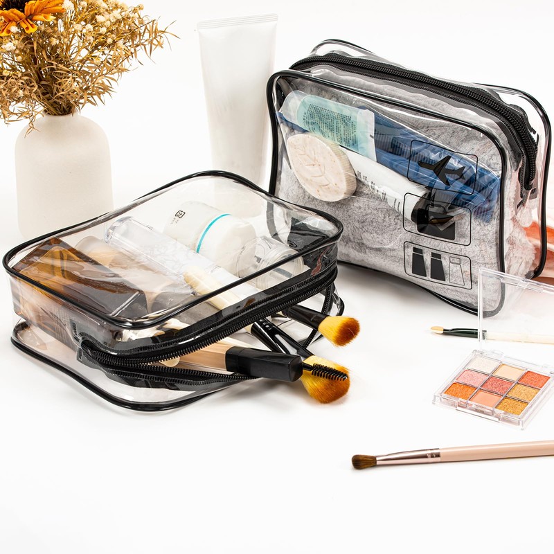 2 Pack TSA Approved Liquids Bag, Carry-on Clear Travel Toiletry