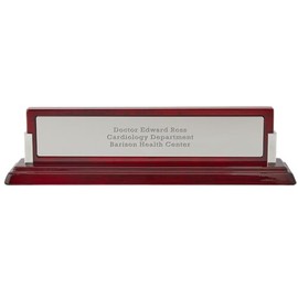 Things Remembered Engraved Gloss Mahogany and Silver Name Plate (Free Customization)