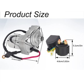 AWSZH 3 Bolt Starter Motor Fit for 50cc 70cc 90cc 100cc 110cc 125cc with Solenoid Relay Fits 4-Stroke GY6 Engine Parts Dune Buggy Sandrail Quad