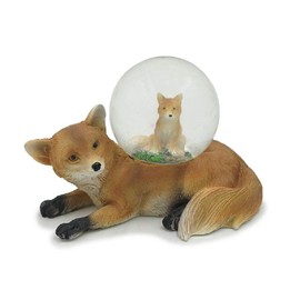 Euro Souvenirs Fox Snow Globe Animal Animals Snow Globes Resin 6 cm European Brown