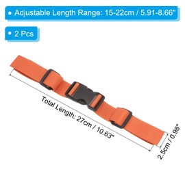 PATIKIL Backpack Chest Strap, 2 Pack Polyester Webbing Adjustable Replacement Strap with Quick-Release Buckle for Bag Outdoor Hiking Cycling, Orange