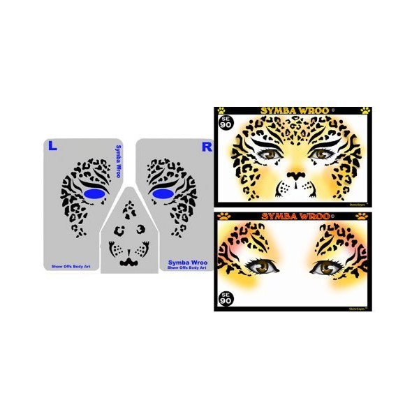 Face Painting Stencil - StencilEyes Symba Wroo - Cheetah