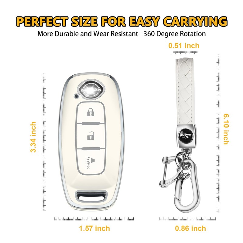 FT FUNTOR for Nissan Key Cover,3 Buttons TPU Key Case