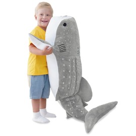 Zctghvy 39 inch Giant Whale Shark Stuffed Animal Toy Whale Plush Kids Pillow Grey Whale Shark Plush Toy Pillow Whale Shark Stuffed Animal