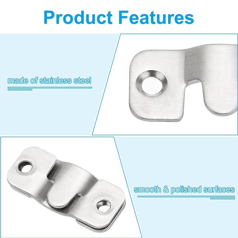 PATIKIL Flush Mount Bracket 43x19mm, 2 Pairs Interlocking Hanging Buckle
