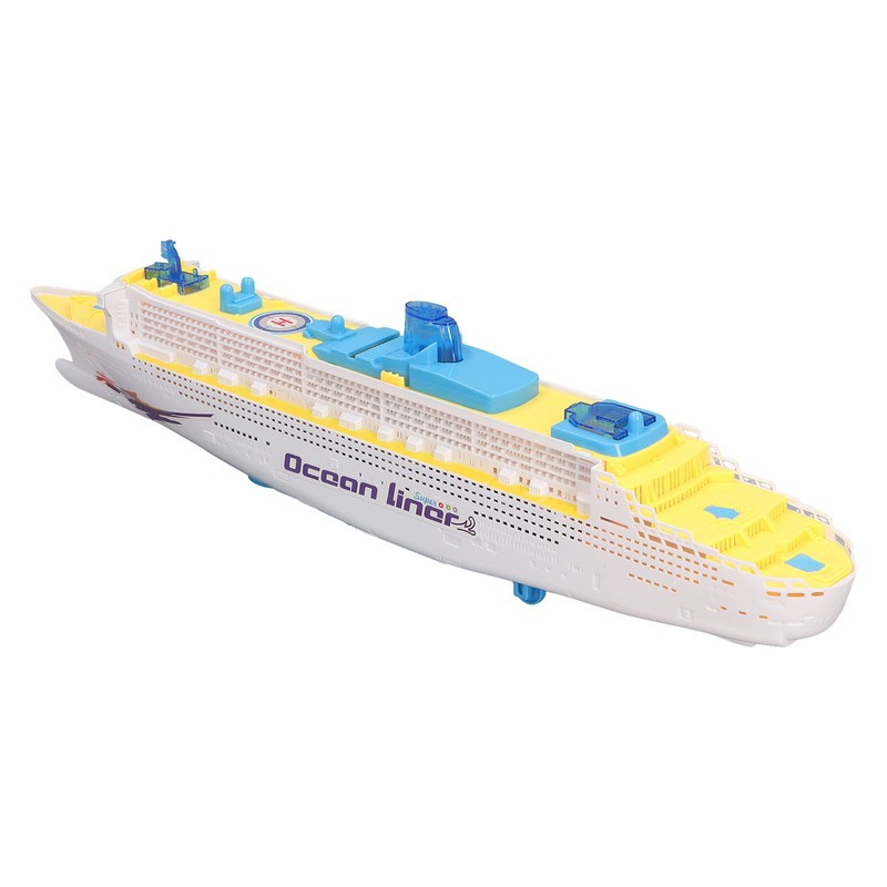 Kids Cruise Ship Model Sound Effects LED Light Universal Rotation