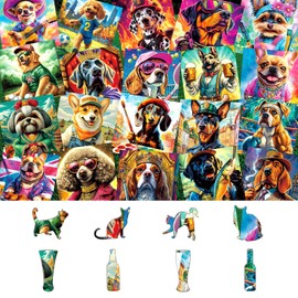 MINIWAN 500 Piece Jigsaw Puzzles for Adults -Fun Dog Portraits Puzzle -Colorful Art Collection Difficult Clearance Challenging Puzzles for Gifts Party Games Family Fun - Puzzle Size 23 * 15 Inches