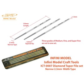 Infini Model ICT0007 Diamond File Set, Narrow Width, 3 Pieces
