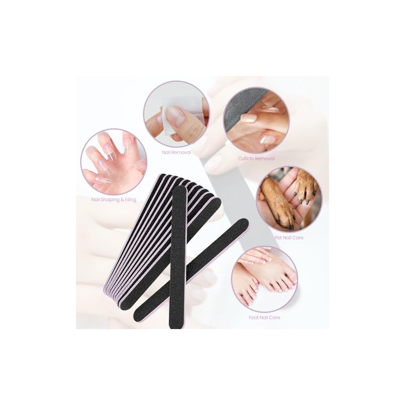 Nail Files Set,12PCS Professional Nail Files Double Sided Emery Board,Fingernal