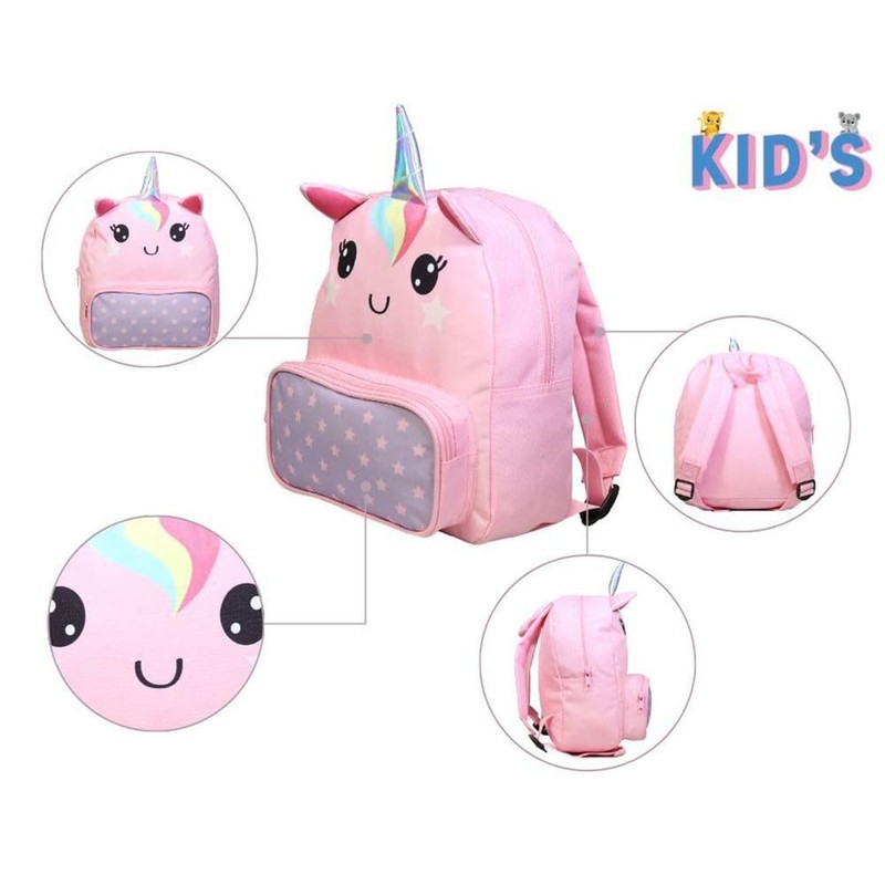 Bagtrotter 3D Unicorn Backpack Kids Pink
