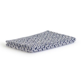 Möve Brooklyn Herringbone Guest Towel 50 x 30 cm 85% Cotton / 10% Viscose / 5% Linen Natural/Deep Sea