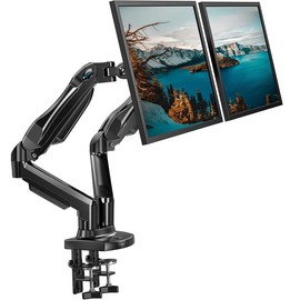 HUANUO Dual Monitor Stand - Full Adjustable Monitor Desk Mount Swivel Vesa Bracket with C Clamp, Grommet Mounting Base for 13 to 30 Inch Computer Screens - Each Arm Holds 4.4 to 19.8lbs:_Dual Monitor Arm (Support 13 to 30", 19.8lbs )