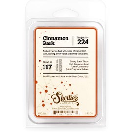 Shortie's Candle Company Cinnamon Bark Wax Melts - Formula 117-1 Highly Scented 3 Oz. Bar - Made with Essential & Natural Oils - Bakery & Food Air Freshener Cubes Collection
