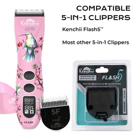 Kenchii Professional Dog Clipper Blade Flash 5 Pet Hair Clipper - Detachable Stainless Steel Blades for Dog Grooming - Hair Clippers & Accessories Pet Shaving Blades. (KEFB5-SLD)