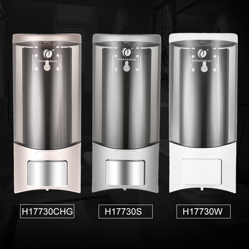 CHUANGDIAN Wall-mounted Single Bottle Manual Soap Dispenser Shampoo Box Rest