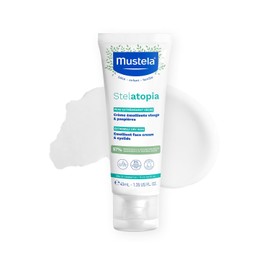 Mustela Stelatopia Emollient Face Cream, for Eczema-Prone Baby Skin, Fragrance-Free, with Natural Avocado Perseose and Ceramides, 1.35 Ounce