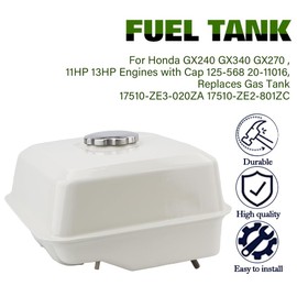 MOPASEN GX390 Engine Fuel Tank for Honda GX240 GX340 GX270 ,11HP 13HP Engines with Cap 125-568 20-11016, Replaces Gas Tank 17510-ZE3-020ZA 17510-ZE2-801ZC