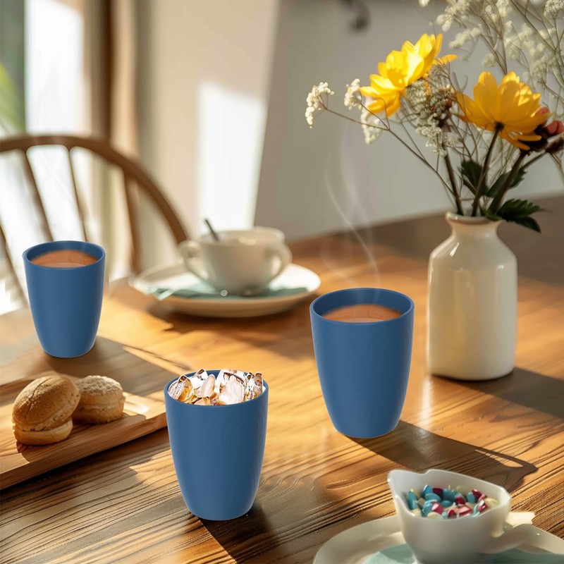 BUSOKIP Premium Wheat Straw Cups Drinking Glasses Set of 6