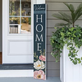 8"x48" Spring Welcome Sign for Front Porch, Hello Spring Porch Sign for Front Door, Durable PVC Welcome Home Decorations for Outdoors (Design 16)